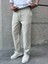 Bej Relaks Fit Rahat Kesim Keten Pantolon 1