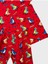 Erkek Çocuk %100 Pamuklu Kırmızı Dinozor Desenli Kısa Kollu Şortlu Yazlık Pijama Takımı 2