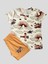 Erkek Çocuk %100 Pamuklu Uçak Bulut Desenli Kısa Kollu Şortlu Yazlık Pijama Takımı 2