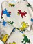 Erkek Çocuk Pamuklu Bej Rengi Dinozor Top Desenli Uzun Kollu Mevsimlik Pijama Takımı 5