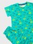 Erkek Çocuk %100 Pamuklu Yeşil Ayıcık Desenli Kısa Kollu Yazlık Pijama Takımı 2