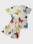 Erkek Çocuk Pamuklu Bej Rengi Dinozor Desenli Kısa Kollu Şortlu Yazlık Pijama Takımı 1