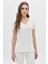 Kadın Basic V Yaka T-Shirt 5980 Ekru 2