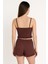 Pamuklu Iğne Çıkarmalı Ince Askılı Crop Atlet Paçası Fırfırlı Şort Kadın Pijama Takımı 2