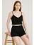 Pamuklu Iğne Çıkarmalı Ince Askılı Crop Atlet Paçası Fırfırlı Şort Kadın Pijama Takımı 7