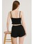 Pamuklu Iğne Çıkarmalı Ince Askılı Crop Atlet Paçası Fırfırlı Şort Kadın Pijama Takımı 8