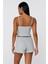 Pamuklu Iğne Çıkarmalı Ince Askılı Crop Atlet Paçası Fırfırlı Şort Kadın Pijama Takımı 2