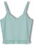 Pamuklu Iğne Çıkarmalı Ince Askılı Crop Atlet Paçası Fırfırlı Şort Kadın Pijama Takımı 4