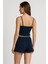 Pamuklu Iğne Çıkarmalı Ince Askılı Crop Atlet Paçası Fırfırlı Şort Kadın Pijama Takımı 2