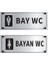Bay Wc Wc Ikili Levha Set Gümüş Metal Yönlendirme Tabelası Kişiye Özel 1