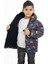 Spor Erkek Çocuk Polarlı Kapüşonlu Araba Yıldız Ay Desenli Kışlık Şişme Mont & Kaban & Parka 3