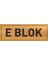 E Blok Yazılı Gold Metal Levha 20 x 7 cm 1