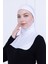 Ninja Bone Boyunluklu Likralı Sporcu Bonesi Kadın Pratik Tesettür Hijab Başörtü Beyaz 2