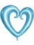 1 Adet 40 Inç 100 cm Ortası Boş Folyo Mavi Kalp Balon Doğum Günü Şık Süsleme 1