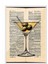 Beyaz Çerçeveli Tablo, Martini Kadehi ve Zeytin – Retro Çizim, Mutfak Dekoru Poster No: 111003 1