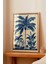 Ahşap Çerçeveli Tablo, Mavi Beyaz Palmiye Illüstrasyonu, Salon Dekoru Poster No: 110757 2