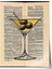 Çerçevesiz Poster, Martini Kadehi ve Zeytin – Retro Çizim, Mutfak Dekoru Poster No: 111003 1