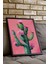 Siyah Çerçeveli Tablo, Pembe Kaktüs Minimal Illüstrasyon, Salon Dekoru Poster No: 109781 5