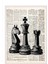 Beyaz Çerçeveli Tablo, Satranç Taşları ve Gazete Sayfası, Ofis Dekoru Poster No: 111039 1