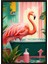 Siyah Çerçeveli Tablo, Flamingo ve Havuz – Tropikal Illüstrasyon, Banyo Dekoru Poster No: 109904 1