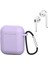 Apple Airpods Için Şarj KUTULU(2016)/(2019)/AIRPODS ve Kablosuz Şarj KUTULU(2019)KARABINALI Silikon Kılıf Kulaklık Kapağı-Açık Mor (Yurt Dışından) 1