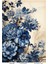 Mavi Serisi MV63 Mavi, Çiçek Desenli 30*42 cm Pirinç Dekopaj 1