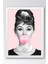 Audrey Hepburn Pembe Sakız Balonu Çerçeveli Tablo - Pop Art Poster Tablo 1