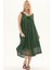 Yeşil Şile Bezi Kolsuz Midi Boy Yazlık Elbise 3
