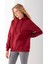 Kadın Kapüşonlu Basic 3ip Sweatshirt Bordo - 2604 1
