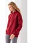 Kadın Kapüşonlu Basic 3ip Sweatshirt Bordo - 2604 2