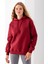 Kadın Kapüşonlu Basic 3ip Sweatshirt Bordo - 2604 4