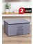 Keçe Kapaklı Mega Plus Kutu Gri 57X41X31 cm 2 Adet 1