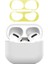 Apple Airpods 3 Için Kulaklık Kutusu Silikon Şok Emici Kulaklık Kapağı Metal Toz Geçirmez Etiket Seti-Beyaz + Altın (Yurt Dışından) 1