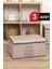 Keçe Kapaklı Maxi Kutu Bej 47X37X24 cm 3 Adet 1