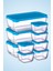 9 Parça Snowbox Mavi Kapaklı Saklama Kabı Takımı / 3 Büyük + 6 Küçük / Özel Set 1