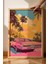 Miami Vice Tarzı Pembe Cadillac Araba Çerçeveli Tablo - Pop Art Poster Tablo 2
