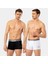 Erkek 2'li Baskılı Boxer 1323/BEYAZ-SIYAH 1