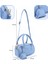 Mavi SHK207 Suni Deri Charm Detaylı Fermuarlı ,askılı El, Kol ve Omuz Çantası 4