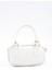 Beyaz SHK207 Suni Deri Charm Detaylı Fermuarlı ,askılı El, Kol ve Omuz Çantası 3