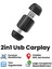 Carplay Dönüştürücü 2in1 USB Mini Kablosuz Carplay Ios Android Uyumlu USB ve Type-C 1