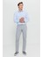 Erkek Gri Slim Fit Dar Kesim Yan Cep Pamuklu Esnek Chino Pantolon 2
