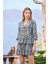 Kadın Desenli Truvakar Kollu V Yaka Alt Üst Takım 25044 4