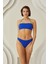 Saks Mavi Sırttan Bağlamalı Straplez Tek Üst Bikini 1