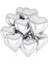 Gümüş Kalp Şekilli Uçan Balon Folyo 10 Adet 1
