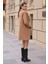 Kadın Oversize Kaşe Kaban Kahverengi 3