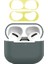 Apple Airpods 3 Için Kulaklık Kutusu Silikon Şok Emici Kulaklık Kapağı Metal Toz Geçirmez Etiket Seti-Gece Yarısı Yeşili + Altın (Yurt Dışından) 1