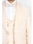 Dalgalı Desenli Şal Yaka Yelekli Krem Smokin - Wessi 2