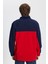 Erkek Lacivert-kırmızı Standart Fit Normal Kesim Günlük Rahat Çift Renkli Polar Spor Sweatshirt 4