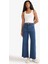 Kısa Geniş Paça Yüksek Bel Bilek Boy Jean Yıkamalı Pantolon F7804AX25AU 1