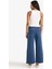 Kısa Geniş Paça Yüksek Bel Bilek Boy Jean Yıkamalı Pantolon F7804AX25AU 4